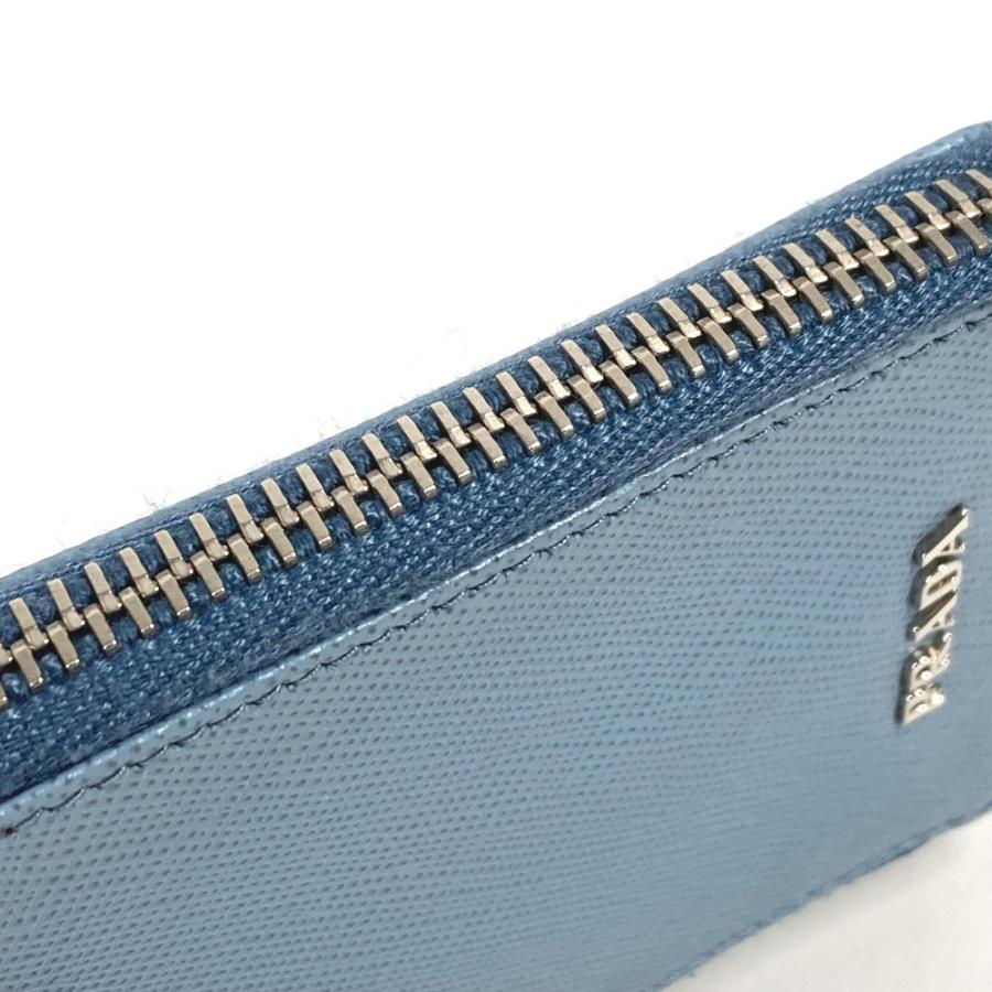 PRADA プラダ ロゴ 鍵 6P ストラップ付き ラウンドファスナー キーケース ブルー ユニセックス【中古】 | PRADA | 06
