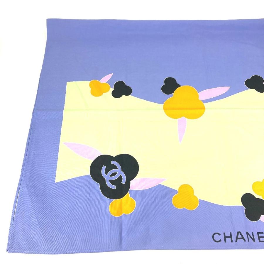 美品 CHANEL シャネル インテリア CC ココマーク ロゴ 生活雑貨 インテリア用品 マルチカバー クロス カメリア タオル パープル 【中古】 | CHANEL | 01