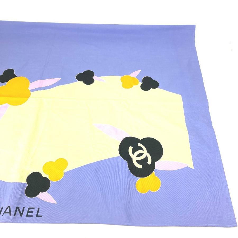 美品 CHANEL シャネル インテリア CC ココマーク ロゴ 生活雑貨 インテリア用品 マルチカバー クロス カメリア タオル パープル 【中古】 | CHANEL | 03