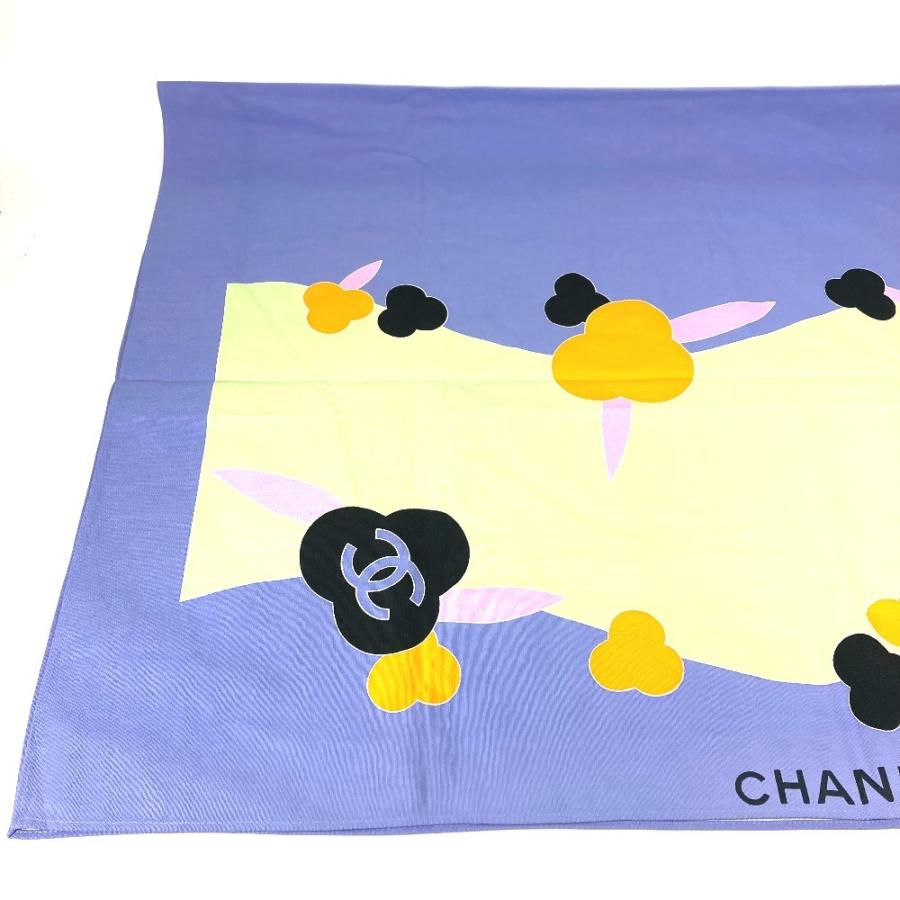 美品 CHANEL シャネル インテリア CC ココマーク ロゴ 生活雑貨 インテリア用品 マルチカバー クロス カメリア タオル パープル 【中古】 | CHANEL | 04