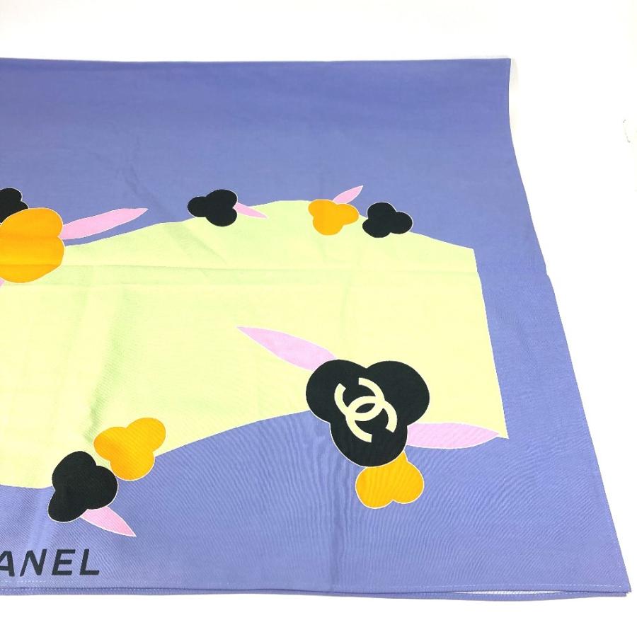 美品 CHANEL シャネル インテリア CC ココマーク ロゴ 生活雑貨 インテリア用品 マルチカバー クロス カメリア タオル パープル 【中古】 | CHANEL | 05