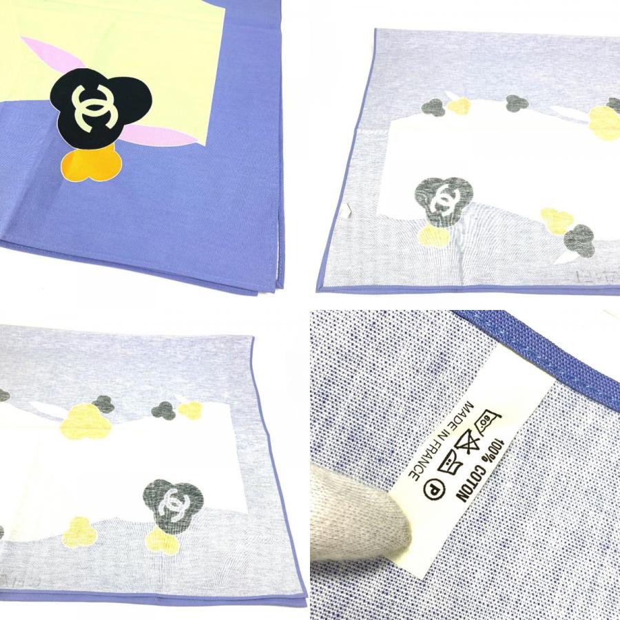 美品 CHANEL シャネル インテリア CC ココマーク ロゴ 生活雑貨 インテリア用品 マルチカバー クロス カメリア タオル パープル 【中古】 | CHANEL | 09