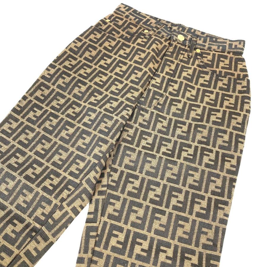 FENDI フェンディ ズッカ ロゴ ロングパンツ ズボン アパレル ボトムス ヴィンテージ パンツ ブラウン レディース【中古】 | FENDI | 02