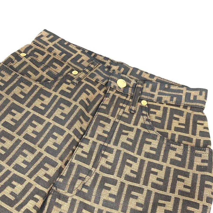 FENDI フェンディ ズッカ ロゴ ロングパンツ ズボン アパレル ボトムス ヴィンテージ パンツ ブラウン レディース【中古】 | FENDI | 03