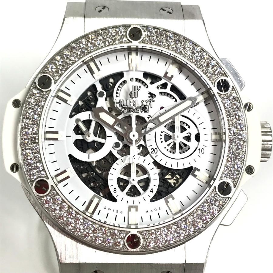 HUBLOT ウブロ 311.SE.2010.RW.1104.JSM1 ビッグバン アエロバン クロノグラフ ダイヤベゼル メンズウォッチ  腕時計 ホワイト【中古】 | HUBLOT | 01