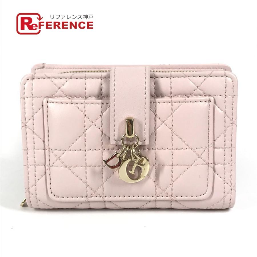 未使用 Christian Dior クリスチャンディオール  My Dior Dittany ウォレット カナージュ レディディオール 2つ折り財布 ピンク【中古】 | 