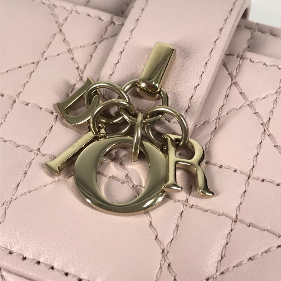 未使用 Christian Dior クリスチャンディオール  My Dior Dittany ウォレット カナージュ レディディオール 2つ折り財布 ピンク【中古】 |  | 06