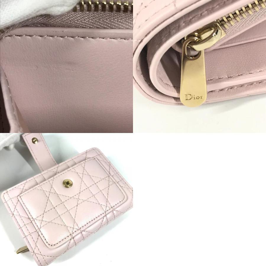 未使用 Christian Dior クリスチャンディオール  My Dior Dittany ウォレット カナージュ レディディオール 2つ折り財布 ピンク【中古】 |  | 09