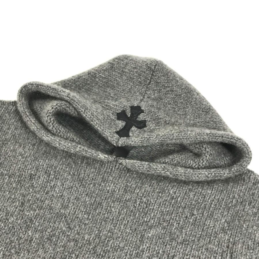 CHROME HEARTS クロムハーツ パーカー レザーパッチ 革タグ クロス アパレル 長袖  フード フーディー ニット グレー メンズ【中古】 |  | 03
