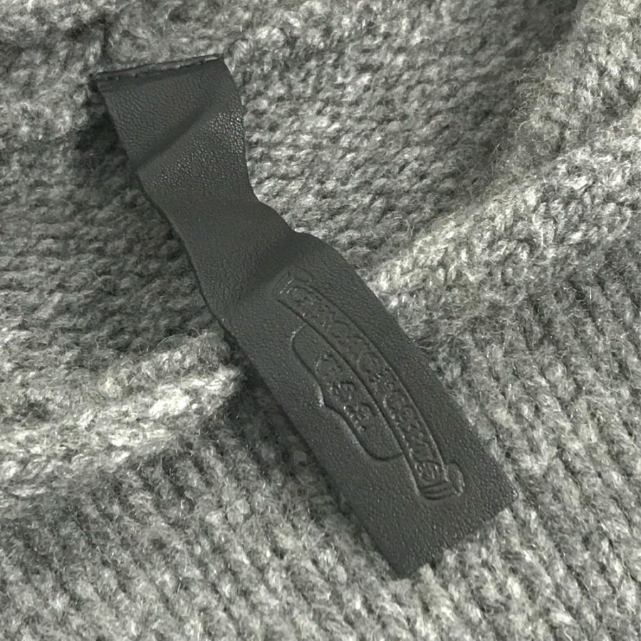 CHROME HEARTS クロムハーツ パーカー レザーパッチ 革タグ クロス アパレル 長袖  フード フーディー ニット グレー メンズ【中古】 |  | 04