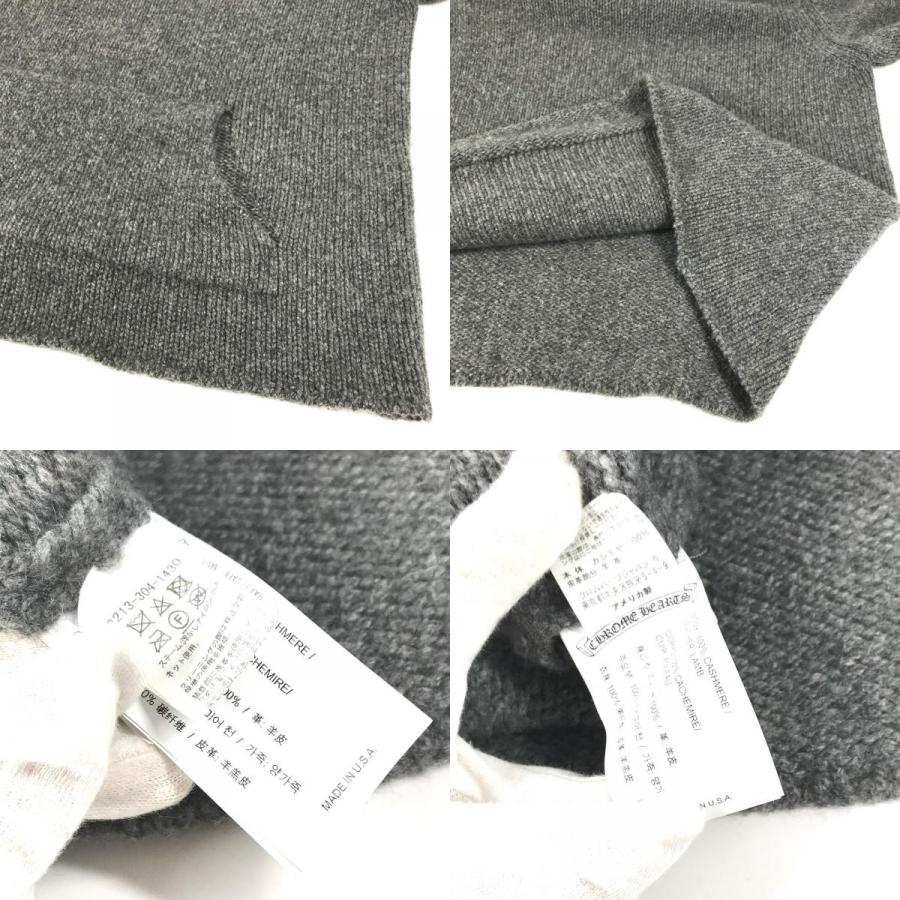 CHROME HEARTS クロムハーツ パーカー レザーパッチ 革タグ クロス アパレル 長袖  フード フーディー ニット グレー メンズ【中古】 |  | 07