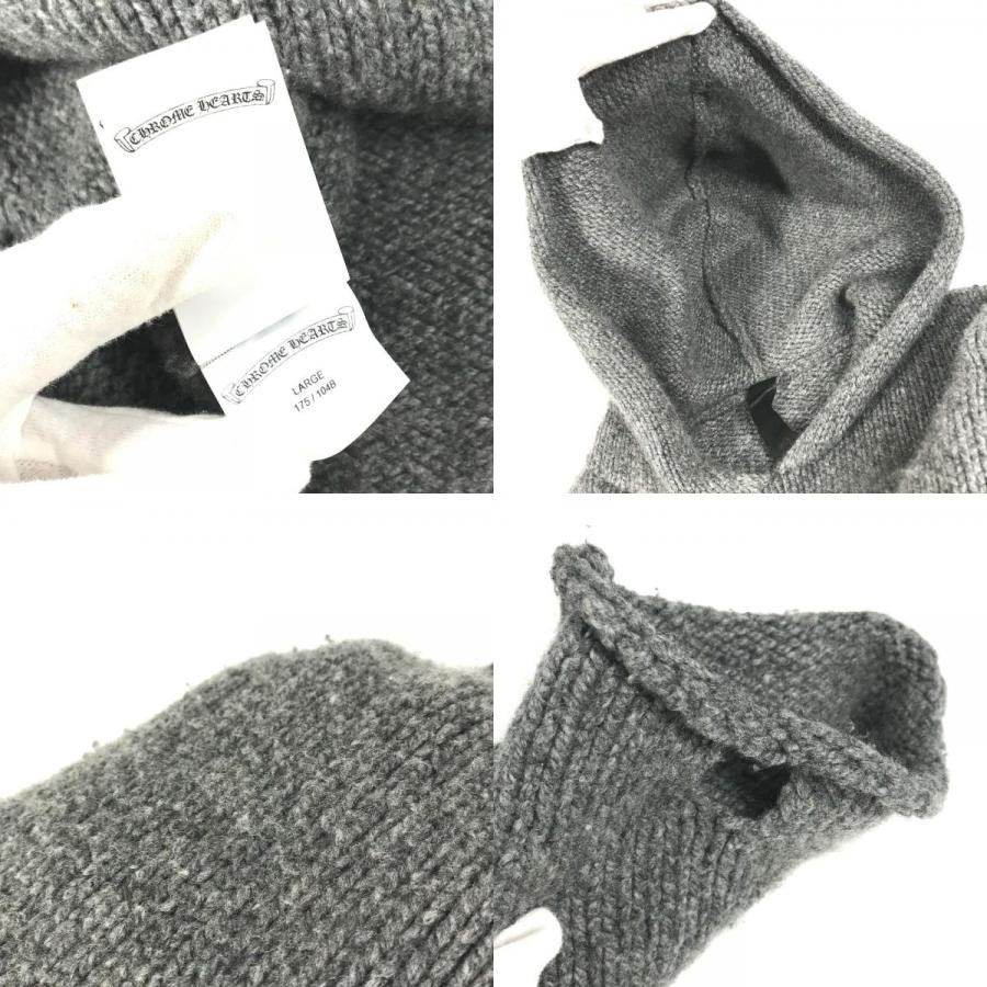 CHROME HEARTS クロムハーツ パーカー レザーパッチ 革タグ クロス アパレル 長袖  フード フーディー ニット グレー メンズ【中古】 |  | 08