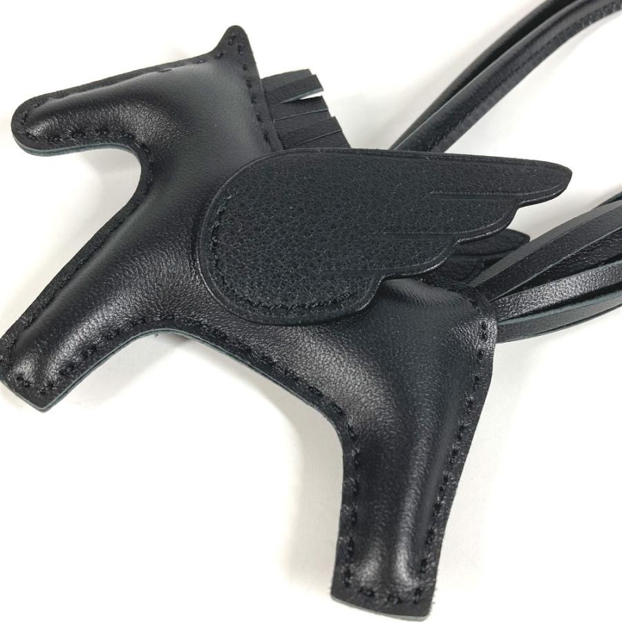 未使用 HERMES エルメス ロデオ ペガサスPM バッグチャーム ソーブラック 馬 オールブラック キーホルダー チャーム ブラック【中古】 | HERMES | 01