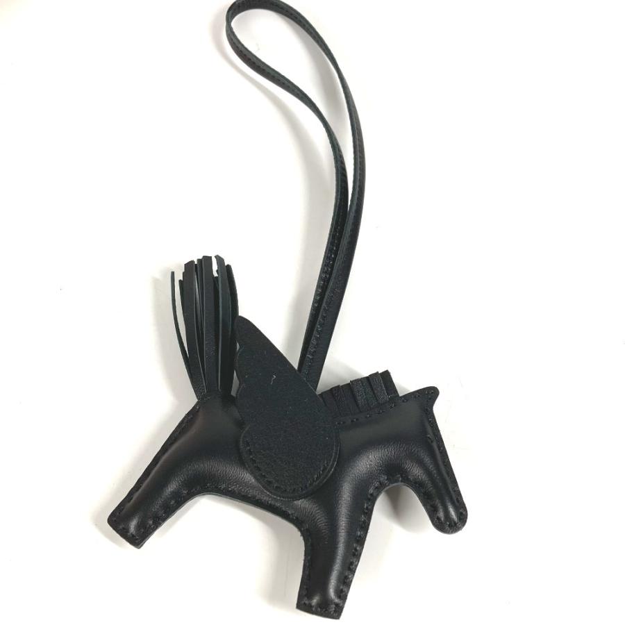 未使用 HERMES エルメス ロデオ ペガサスPM バッグチャーム ソーブラック 馬 オールブラック キーホルダー チャーム ブラック【中古】 | HERMES | 04