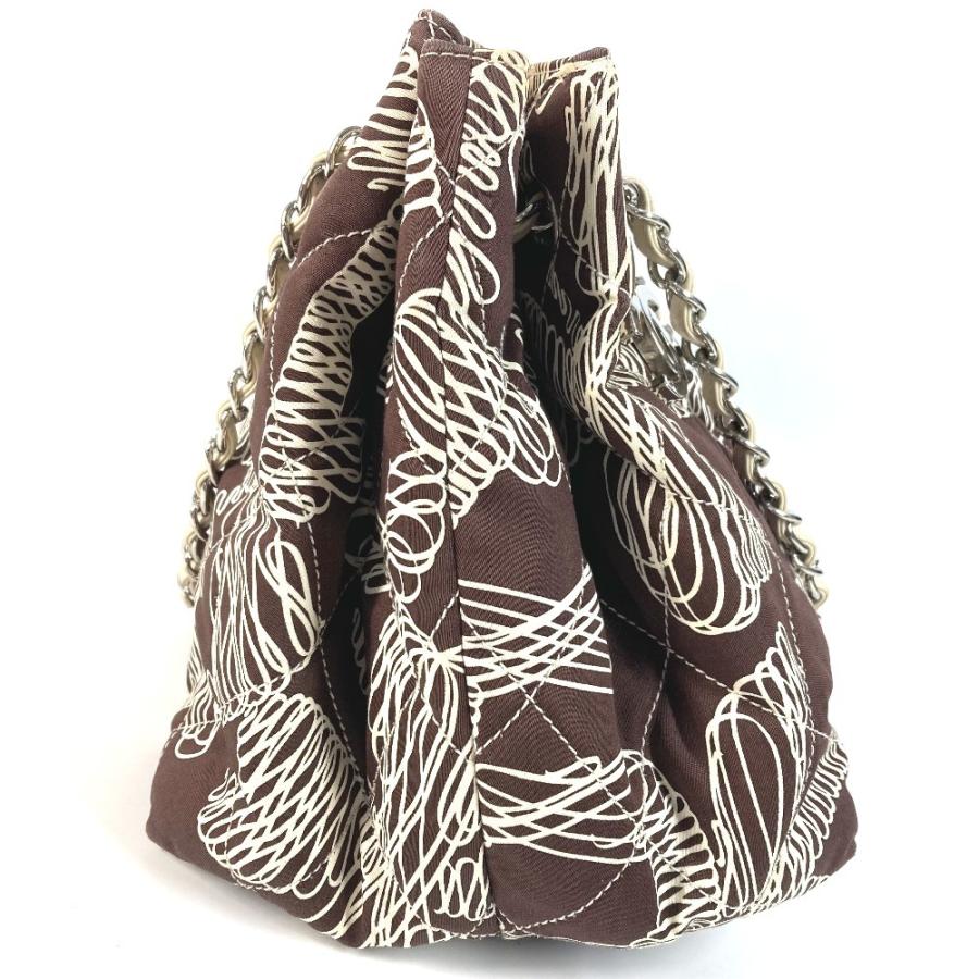 CHANEL シャネル CC ココマーク ロゴ キルティング トートバッグ 肩掛け Wチェーン ヴィンテージ ショルダーバッグ ブラウン【中古】 | CHANEL | 03