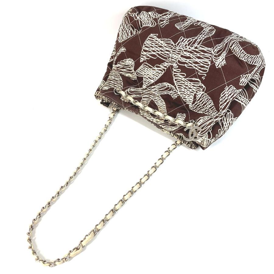 CHANEL シャネル CC ココマーク ロゴ キルティング トートバッグ 肩掛け Wチェーン ヴィンテージ ショルダーバッグ ブラウン【中古】 | CHANEL | 04