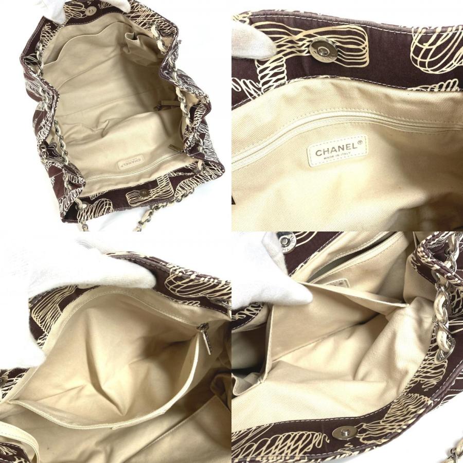 CHANEL シャネル CC ココマーク ロゴ キルティング トートバッグ 肩掛け Wチェーン ヴィンテージ ショルダーバッグ ブラウン【中古】 | CHANEL | 08