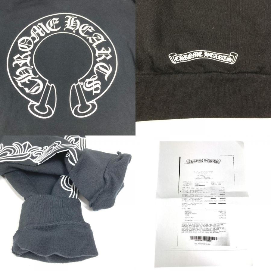 美品 CHROME HEARTS クロムハーツ SWTSHRT HD PLVR  フーディー フード トレーナー スウェット 長袖 パーカー ブラック メンズ【中古】 |  | 09