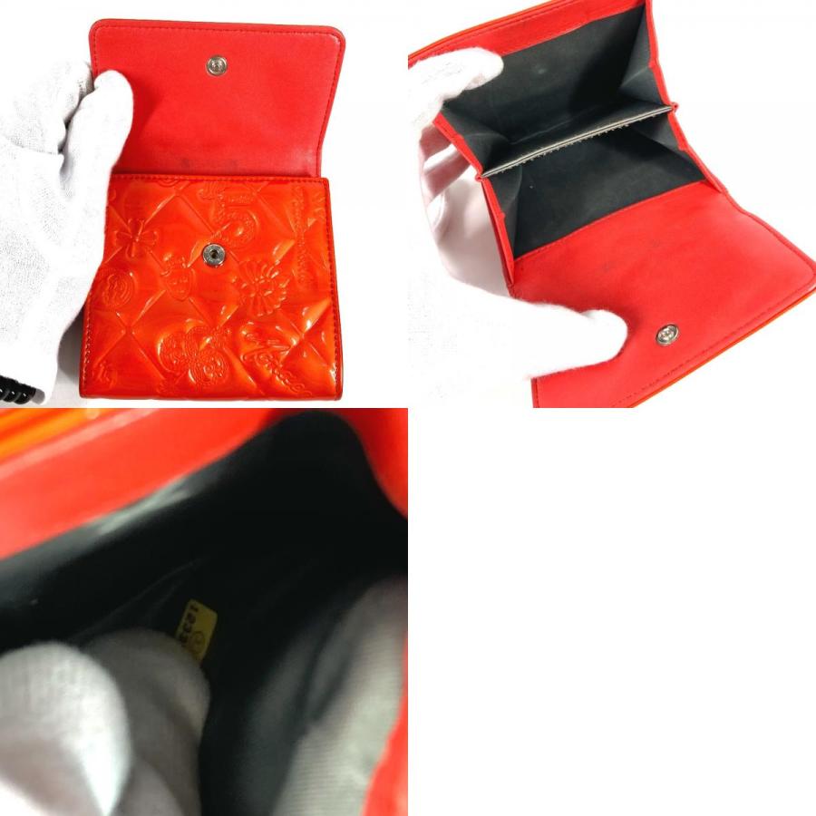CHANEL シャネル アイコン 財布 コンパクトウォレット NO5 ロゴ リボン 3つ折り財布 レッド系 ユニセックス【中古】 | CHANEL | 09