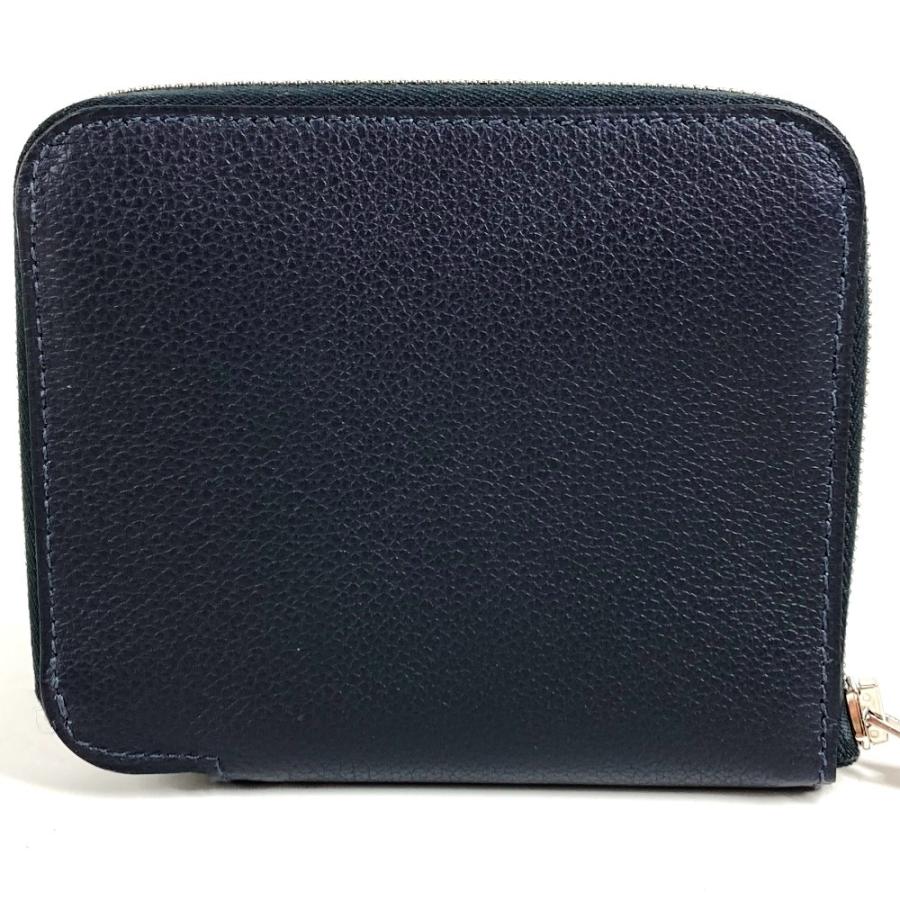 新品同様 HERMES エルメス アザップシルクインコンパクト カードケース コインケース 名刺入れ パスケース 2つ折り財布 ネイビー【中古】 | HERMES | 01