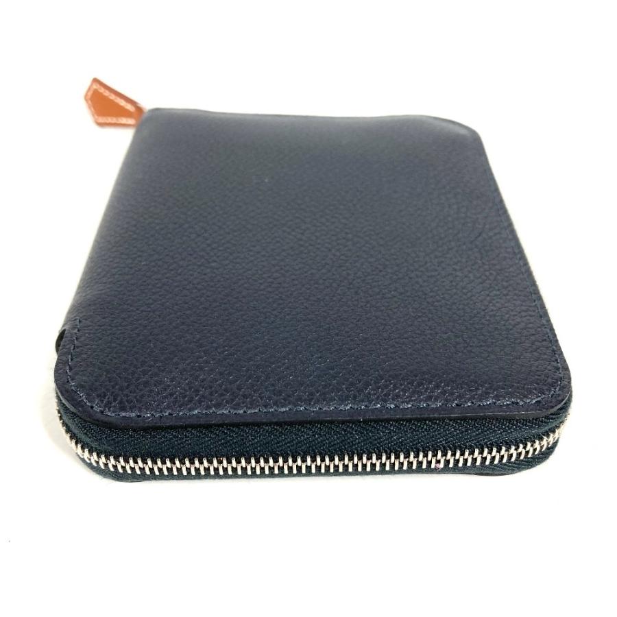 新品同様 HERMES エルメス アザップシルクインコンパクト カードケース コインケース 名刺入れ パスケース 2つ折り財布 ネイビー【中古】 | HERMES | 03