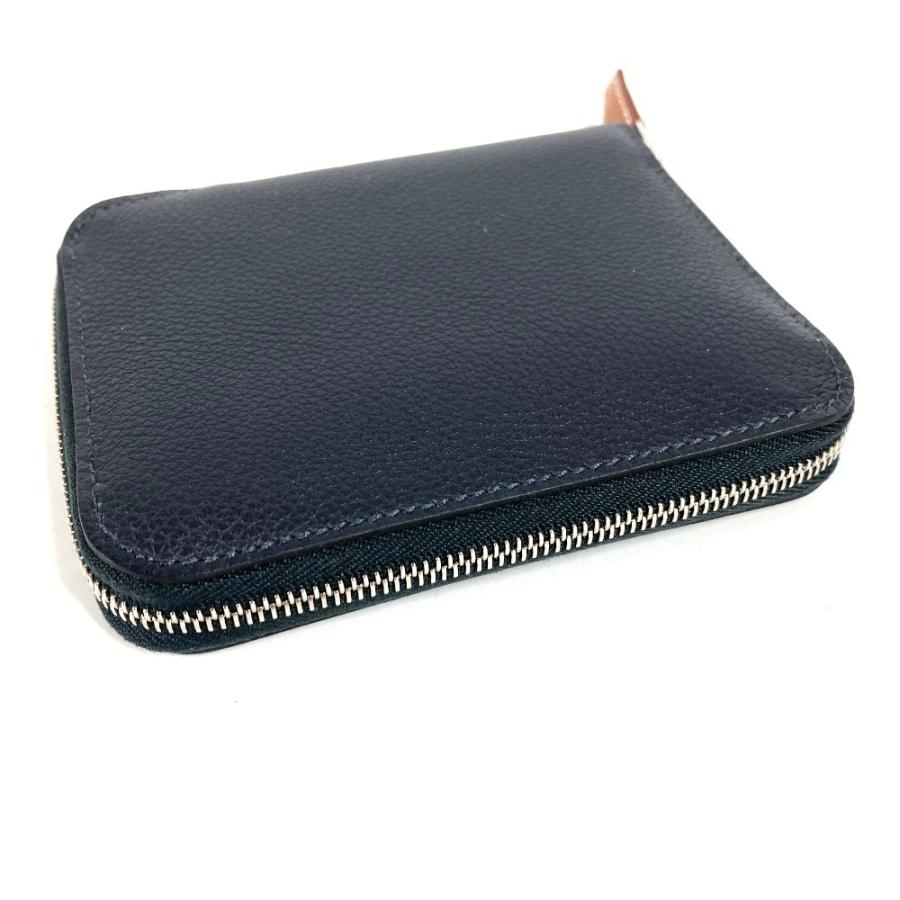 新品同様 HERMES エルメス アザップシルクインコンパクト カードケース コインケース 名刺入れ パスケース 2つ折り財布 ネイビー【中古】 | HERMES | 04