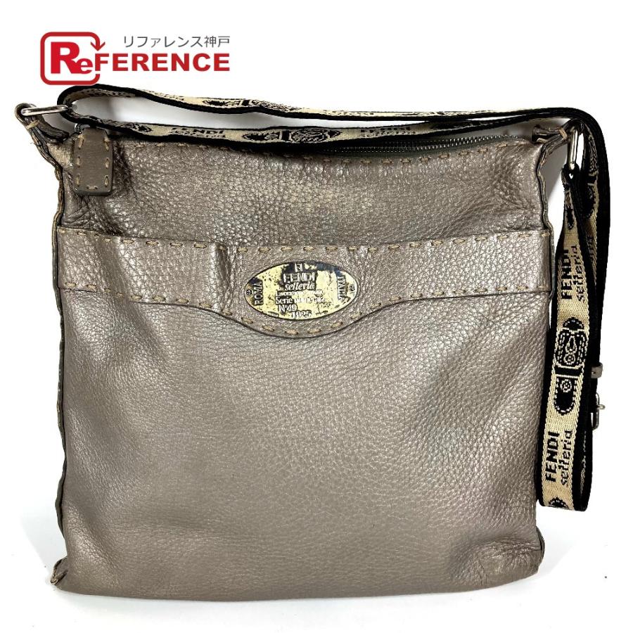 FENDI フェンディ 8BT109 セレリア ロゴ カバン 斜め掛け ショルダーバッグ シルバーグレー系 ユニセックス【中古】 | FENDI