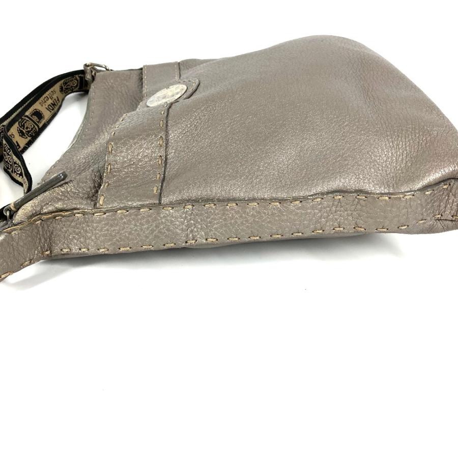 FENDI フェンディ 8BT109 セレリア ロゴ カバン 斜め掛け ショルダーバッグ シルバーグレー系 ユニセックス【中古】 | FENDI | 03