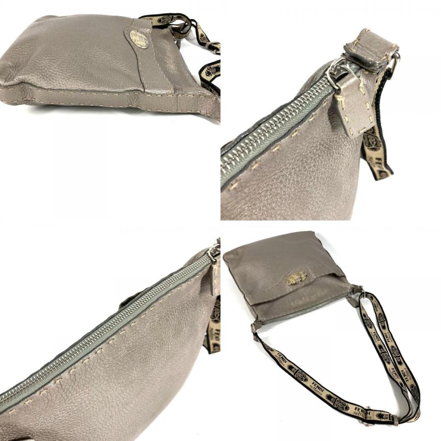 FENDI フェンディ 8BT109 セレリア ロゴ カバン 斜め掛け ショルダーバッグ シルバーグレー系 ユニセックス【中古】 | FENDI | 07