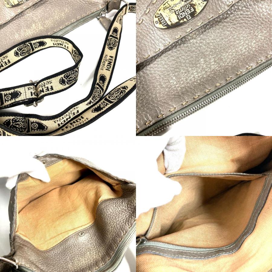 FENDI フェンディ 8BT109 セレリア ロゴ カバン 斜め掛け ショルダーバッグ シルバーグレー系 ユニセックス【中古】 | FENDI | 08