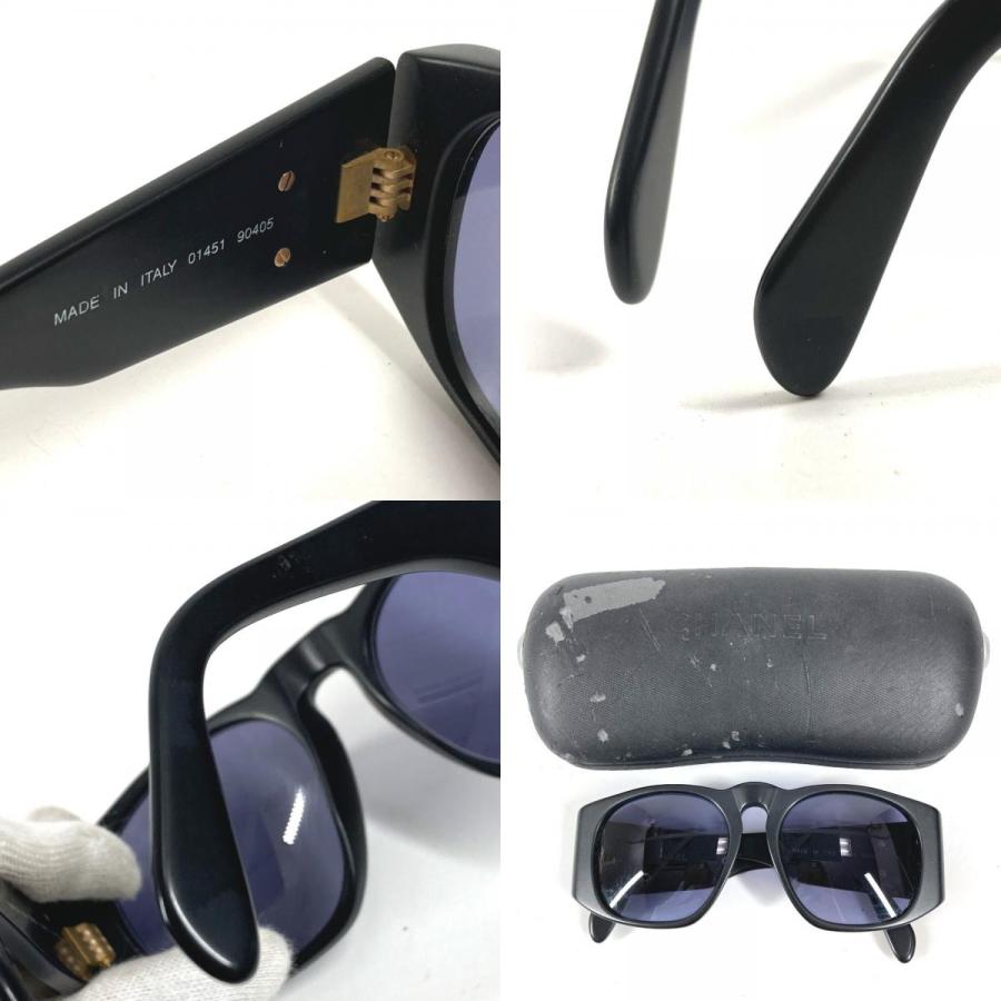 CHANEL シャネル 01451  CC ココマーク ロゴ スモーク めがね メガネ アイウェア 眼鏡 ヴィンテージ サングラス ブラック【中古】 | CHANEL | 09