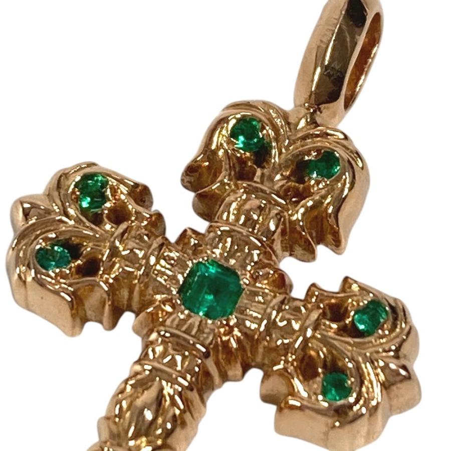 CHROME HEARTS クロムハーツ CHARM FILIGREE TINY P EMRLD タイニーフィリグリー エメラルド ペンダントトップ ゴールド 22K【中古】 |  | 06