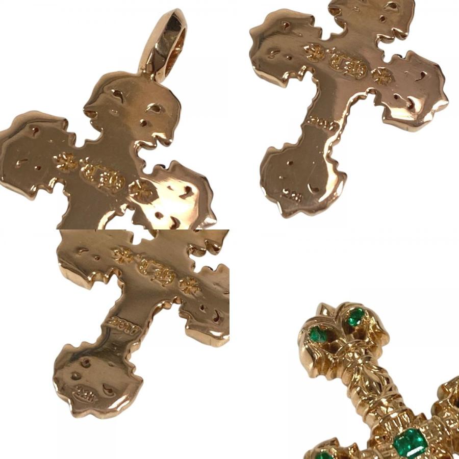 CHROME HEARTS クロムハーツ CHARM FILIGREE TINY P EMRLD タイニーフィリグリー エメラルド ペンダントトップ ゴールド 22K【中古】 |  | 08