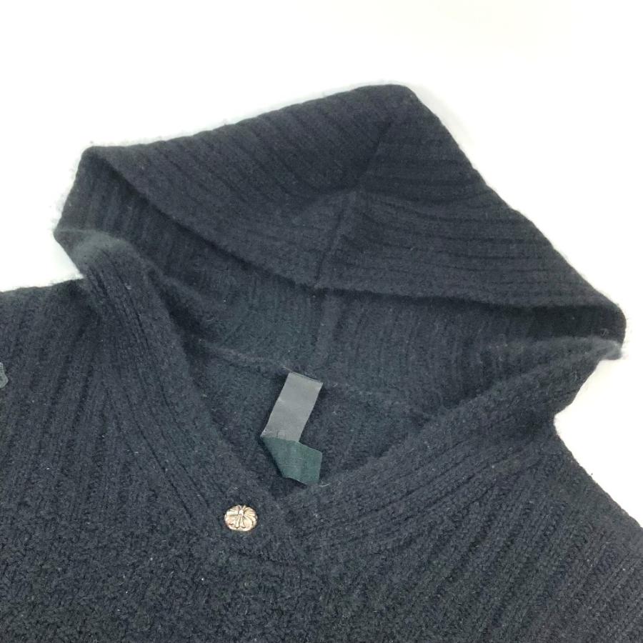 CHROME HEARTS クロムハーツ パーカー レザーパッチ 革タグ クロス アパレル 長袖  フード フーディー ニット ブラック メンズ【中古】 |  | 03