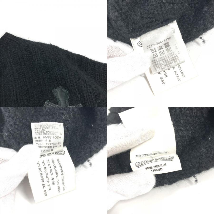 CHROME HEARTS クロムハーツ パーカー レザーパッチ 革タグ クロス アパレル 長袖  フード フーディー ニット ブラック メンズ【中古】 |  | 09