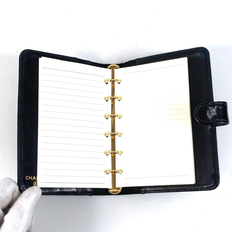 CHANEL シャネル CC ココマーク ロゴ システム手帳 ステーショナリー 手帳カバー ブラック ユニセックス【中古】 | CHANEL | 07