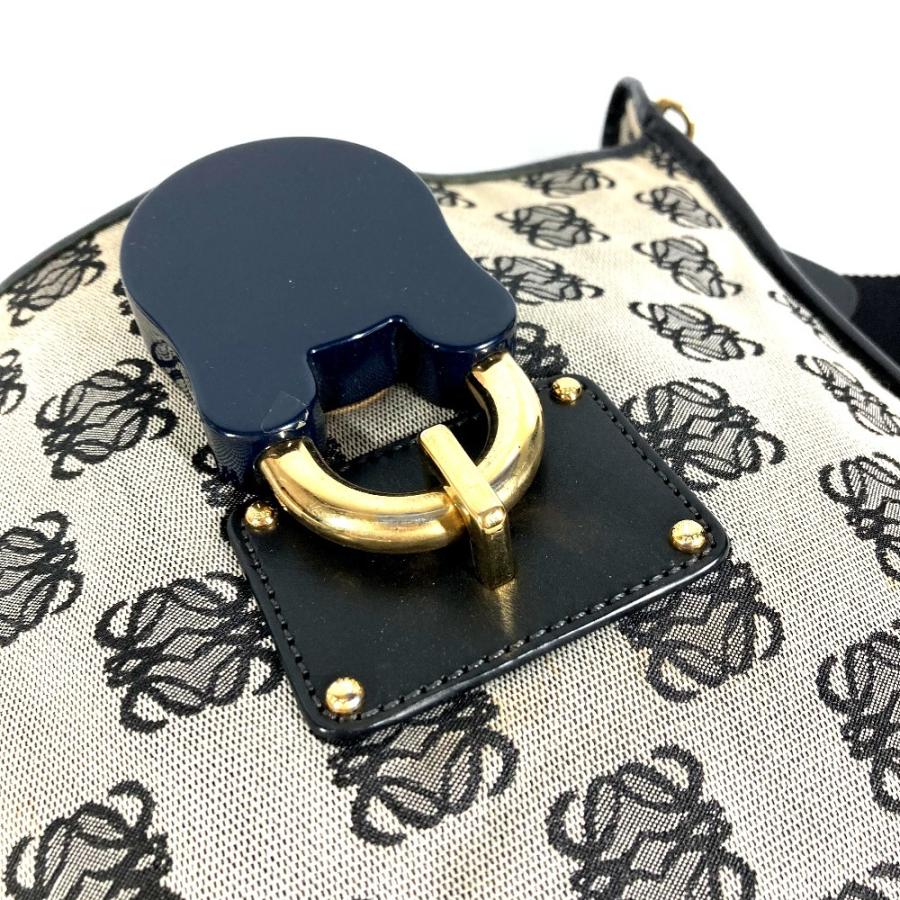 LOEWE ロエベ 南京錠 ロゴ カバン 斜め掛け  ヴィンテージ ショルダーバッグ ブラック ユニセックス【中古】 | LOEWE | 08
