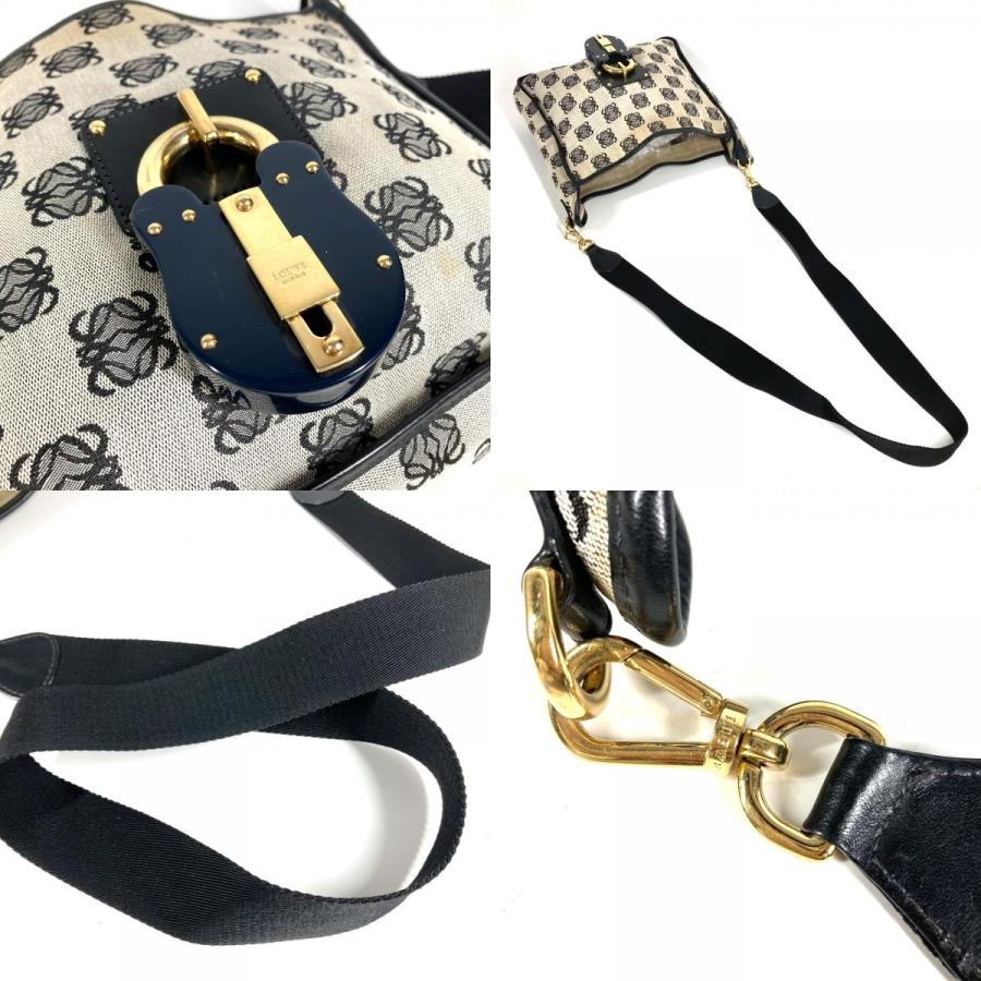 LOEWE ロエベ 南京錠 ロゴ カバン 斜め掛け  ヴィンテージ ショルダーバッグ ブラック ユニセックス【中古】 | LOEWE | 09