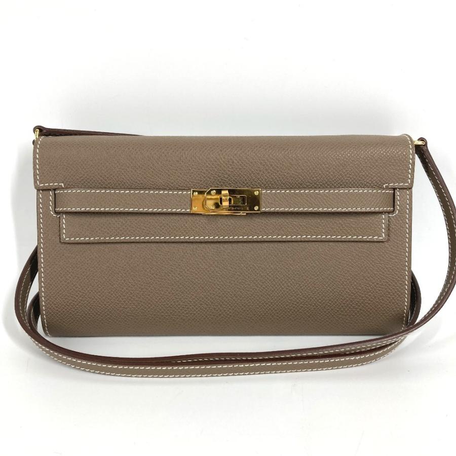 美品 HERMES エルメス ケリーウォレット ロング トゥーゴー カバン ショルダーバッグ ショルダーウォレット 長財布 エトゥープ【中古】 | HERMES | 01