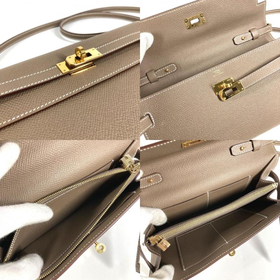 美品 HERMES エルメス ケリーウォレット ロング トゥーゴー カバン ショルダーバッグ ショルダーウォレット 長財布 エトゥープ【中古】 | HERMES | 08