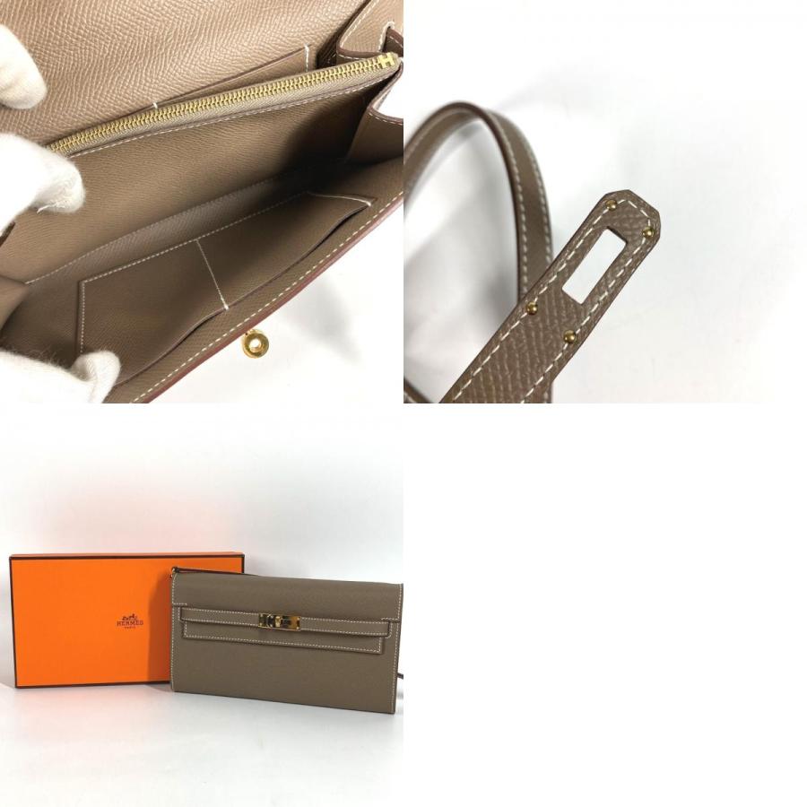 美品 HERMES エルメス ケリーウォレット ロング トゥーゴー カバン ショルダーバッグ ショルダーウォレット 長財布 エトゥープ【中古】 | HERMES | 09