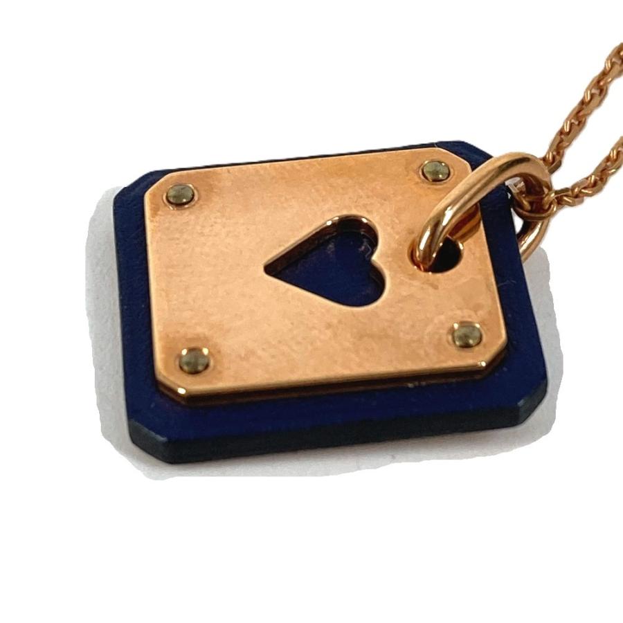 美品 HERMES エルメス アスドゥクール PM ペンダント アクセサリー ハート チェーン ネックレス ブラック レディース【中古】 | HERMES | 03