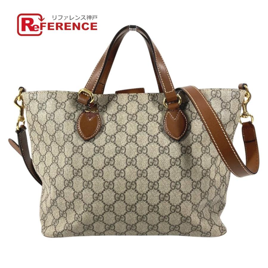 GUCCI グッチ 473887 2WAYバッグ ロゴ カバン トートバッグ ショルダーバッグ 斜め掛け GGスプリーム ハンドバッグ ベージュ【中古】 | GUCCI