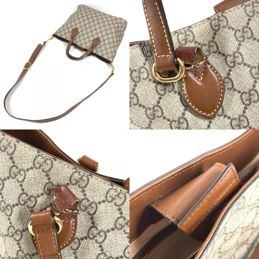 GUCCI グッチ 473887 2WAYバッグ ロゴ カバン トートバッグ ショルダーバッグ 斜め掛け GGスプリーム ハンドバッグ ベージュ【中古】 | GUCCI | 07