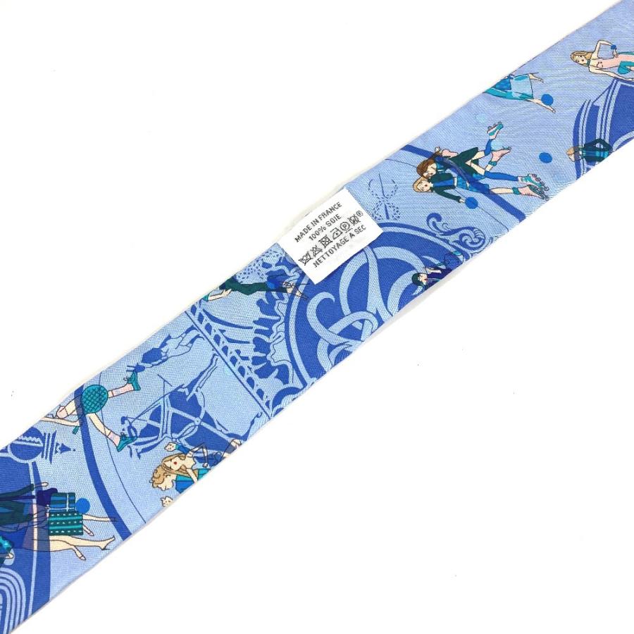 美品 HERMES エルメス ツイリー ツィリー バンドースカーフ アクセサリー スカーフ ライトブルー系 レディース【中古】 | HERMES | 05