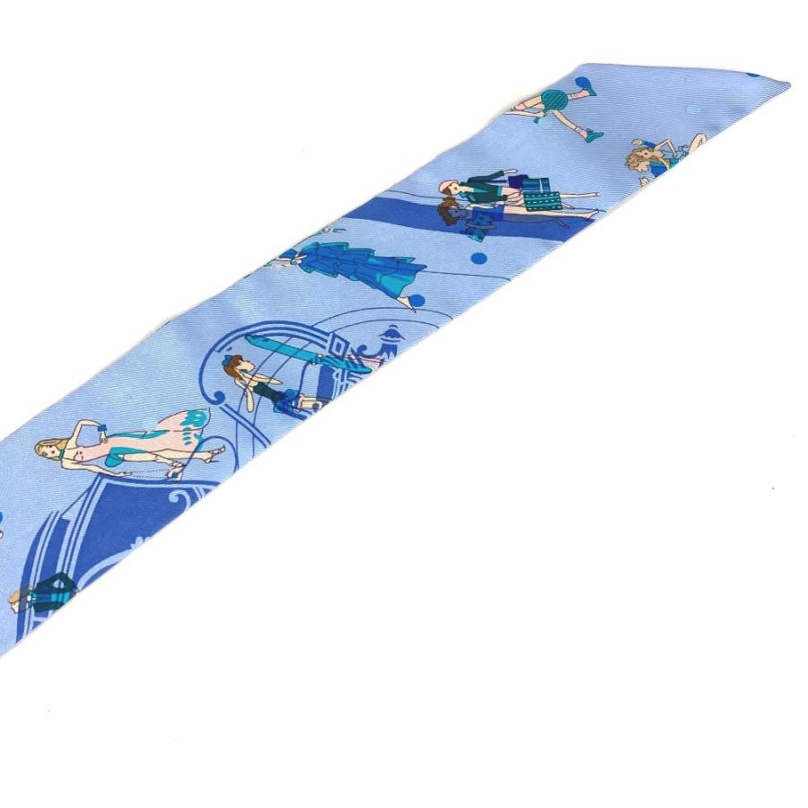 美品 HERMES エルメス ツイリー ツィリー バンドースカーフ アクセサリー スカーフ ライトブルー系 レディース【中古】 | HERMES | 06