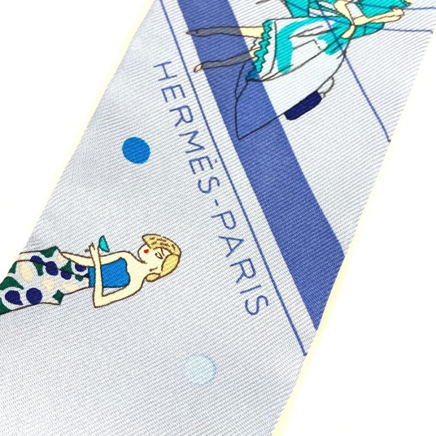 美品 HERMES エルメス ツイリー ツィリー バンドースカーフ アクセサリー スカーフ ライトブルー系 レディース【中古】 | HERMES | 08