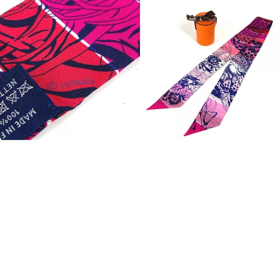 美品 HERMES エルメス ツイリー ツィリー バンドースカーフ アクセサリー ジャングルラブ スカーフ マルチカラー レディース【中古】 | HERMES | 09