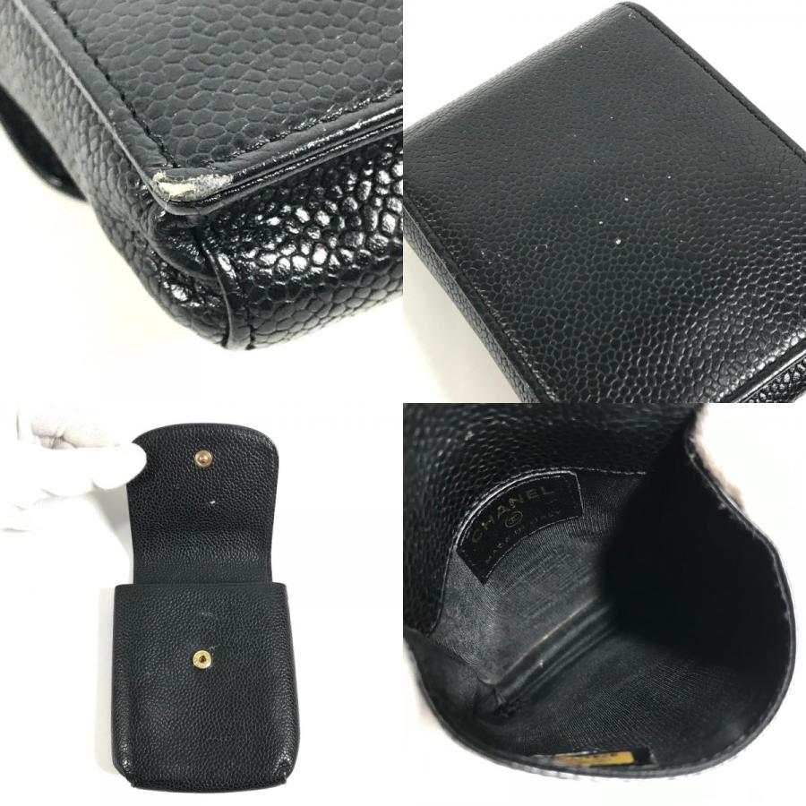 CHANEL シャネル A13511 CC ココマーク ロゴ タバコケース ポーチ 小物入れ シガレットケース ブラック ユニセックス【中古】 | CHANEL | 08