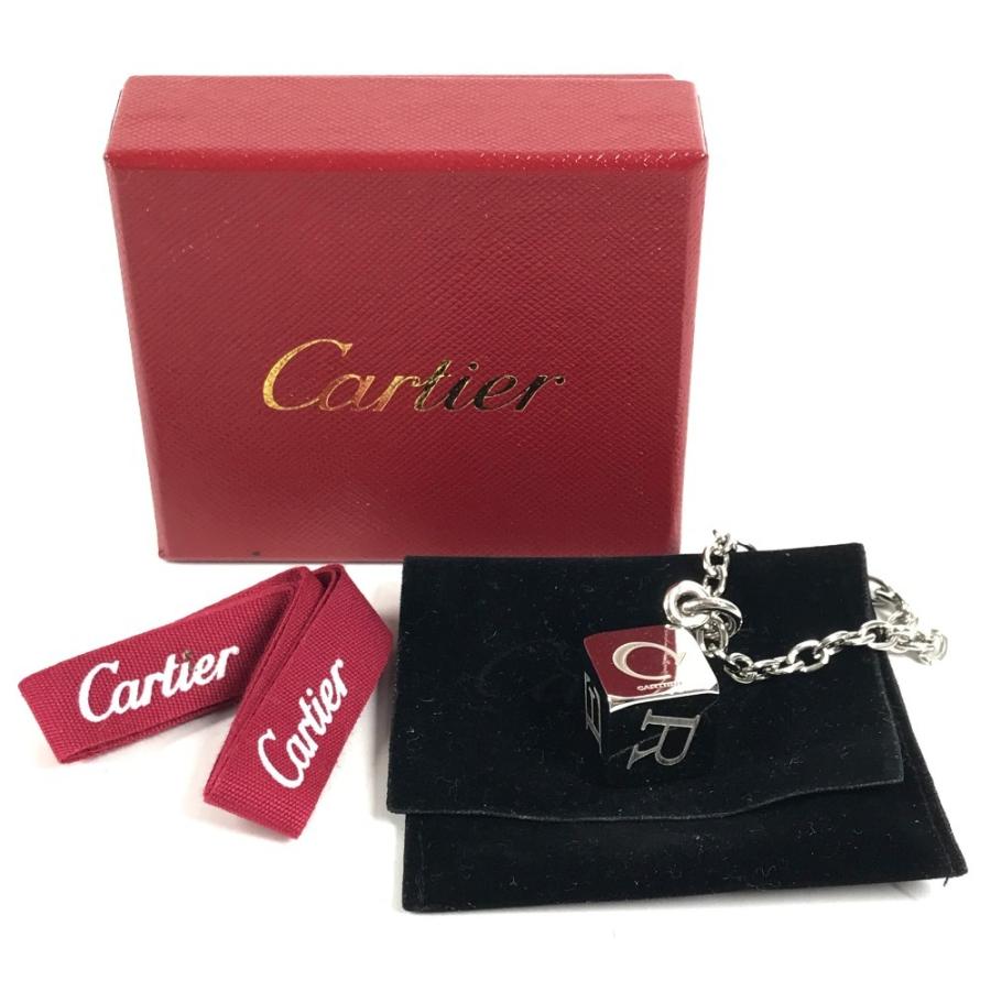CARTIER カルティエ ロゴ サイコロ キューブ ペンダントトップ バッグチャーム アクセサリー キーホルダー シルバー ユニセックス【中古】 | Cartier | 09